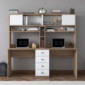 Γραφείο Καρυδί / Λευκό ECRON 180x50x166.3