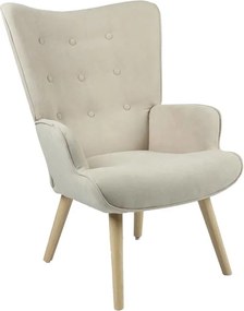 Πολυθρόνα Fluffy ύφασμα μπεζ-φυσικό πόδι 75x69x96εκ 75x69x96 εκ.