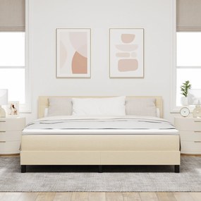 vidaXL Κρεβάτι με Στρώμα Κρεμ 180x200 cm Ύφασμα