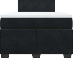 vidaXL Κρεβάτι Boxspring με Στρώμα Μαύρο 120x190 εκ. Βελούδινο
