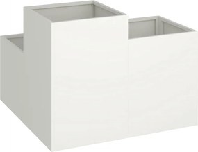 vidaXL Γλάστρα Κήπου Λευκό 80 x 80 x 60 εκ. Ατσάλι