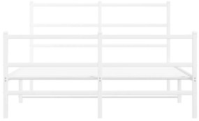 vidaXL Πλαίσιο Κρεβατιού με Κεφαλάρι/Ποδαρικό Λευκό 140x190εκ. Μέταλλο