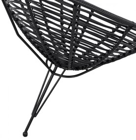 Καρέκλα - Πολυθρόνα ALLEGRA C5458.02 Μεταλλική με Wicker Μαύρο Τύπου Φωλιά 73x83x86Υ εκ. 73x83x86 εκ.