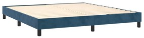 Κρεβάτι Boxspring με Στρώμα Σκούρο Μπλε 160x200 εκ. Βελούδινο - Μπλε