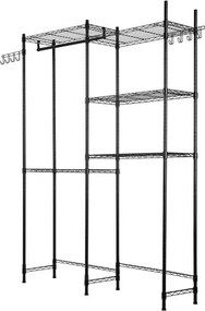 VEVOR Over Washer and Dryer Storage Shelf Two Row 5 Tiers Washer Rack Black