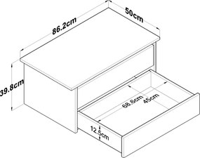 Συρταριέρα Λευκό BRANAR 86.2x50x39.8