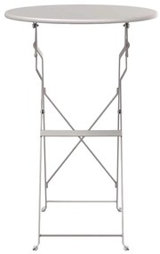 vidaXL Πτυσσόμενο Τραπέζι Μπιστρού Beige Ø50 x 71 cm, Επικαλυμμένο με Πούδρα Χάλυβα