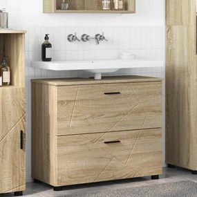 vidaXL Ντουλάπι Μπάνιου με συρτάρι Sonoma Δρυς 76,5 x 35 x 64 εκ