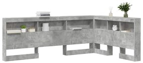 vidaXL Κεφαλάρι Αποθήκης Γκρι σκυροδέματος 120 cm Επεξεργασμένο ξύλο