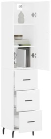 vidaXL Ντουλάπι Λευκό 34,5 x 34 x 180 εκ. από Επεξεργασμένο Ξύλο