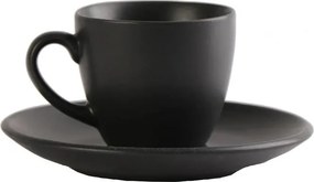 Φλυτζάνι Espresso 80ml + Πιατάκι Espiel Morgan Black OW2049K6