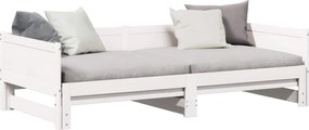 vidaXL Κρεβάτι ημέρας με αναδιπλούμενο μηχανισμό Λευκό