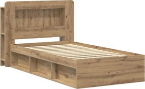 vidaXL Σκελετός κρεβατιού με αποθήκευση Artisan Δρυς 100 x 200 cm