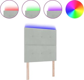 vidaXL LED κεφαλάρι με κεφαλάρι Ανοιχτό γκρι 100 cm Πολυεστέρας