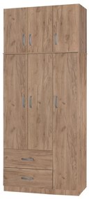 Ντουλάπα τρίφυλλη και πατάρι Zelia φυσικό 90x42x240εκ. 90x42x240 εκ.