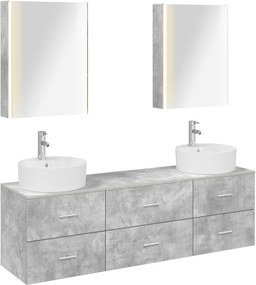 vidaXL Σετ Επίπλων Μπάνιου 5 pcs Γκρι Σκυροδέματος