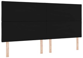 vidaXL LED κεφαλάρι Μαύρο 200 cm Τεχνητό Δέρμα