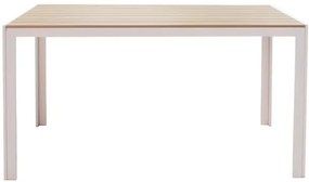 Τραπεζαρία Nares-Azelie A σετ 5τεμ λευκό αλουμίνιο και plywood σε φυσική απόχρωση 140x80x72.5εκ 140x80x72.5 εκ.