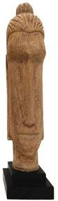 Διακοσμητική Προτομή Βούδα Dran 312-000021 12x12x52cm Natural-Black Inart Wood