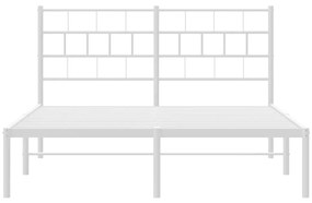 vidaXL Πλαίσιο Κρεβατιού με Κεφαλάρι Λευκό 150 x 200 εκ. Μεταλλικό