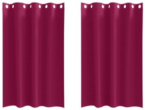 vidaXL Κουρτίνες με κουρτίνες 2 pcs Κόκκινο 175 x 140 εκ. Πολυεστέρας