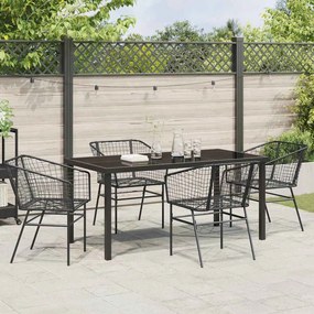 vidaXL Σέτ φαγητού για κήπο 5 pcs Μαύρο συνθετικό ρατάν