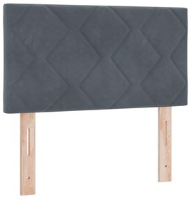 vidaXL Κρεβάτι Box Spring με Στρώμα Σκούρο Γκρι 80x200 εκ. Βελούδο