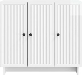 vidaXL Πλαϊνό γραφείο Γυαλιστερό Λευκό 89 x 34,5 x 80 εκ