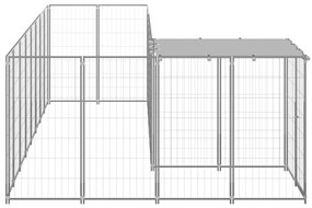 vidaXL Σπιτάκι Σκύλου Ασημί 6,05 μ² Ατσάλινο