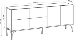 Κονσόλα Sapphire Δρυς FLATE 180x40x80