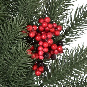 HOMCOM Στεφάνι πεύκου Στεφάνι πόρτας Χριστουγεννιάτικο στεφάνι Πίσω με θηλιά ανάρτησης PE Πράσινο Ø60 x 8 cm