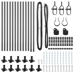 vidaXL Στύλος Περιφράξεων 13 pcs Γκρι Ατσάλι
