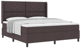 vidaXL Κρεβάτι με Στρώμα Dark Brown 180x200 εκ. Υφάσμα