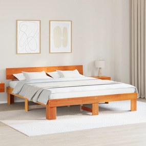 vidaXL Σκελετός Κρεβατιού Καφέ κεριού 180 x 200 cm Ξύλο πεύκου