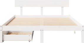 vidaXL Σκελετός Κρεβ. Χωρίς Στρώμα Λευκό 160x200 εκ Μασίφ Πεύκο