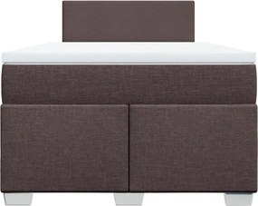 vidaXL Κρεβάτι Boxspring με Στρώμα Σκούρο Καφέ 120x200 εκ. Υφασμάτινο