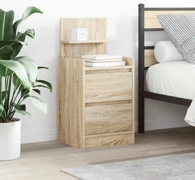 vidaXL Κομοδίνα με 2 συρτάρια 2 τεμάχια Sonoma Δρυς 38x34x80 εκ.