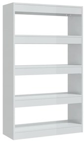 vidaXL Βιβλιοθήκη/Διαχωρ. Χώρου Γυαλ. Λευκό 80x30x135 εκ. Επεξ. Ξύλο