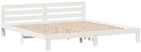 vidaXL Σκελετός Κρεβ. Χωρίς Στρώμα Λευκό 180x200 εκ Μασίφ Πεύκο