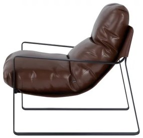 VEVOR Accent Chair Modern PU Leather Armchair with Metal Frame Living Room Brown