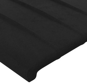 vidaXL Κεφαλάρι Μαύρο Βελούδινο 80x5x118/128 εκ.