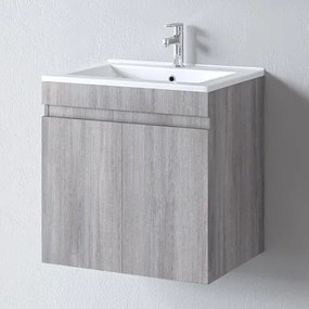 Πάγκος μπάνιου με Νιπτήρα OMEGA 60 Grey Oak 60x44x60 εκ.