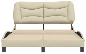 vidaXL Σκελετός Κρεβατιού Χωρίς Στρώμα Κρεμ 140x200 εκ.Υφασμάτινο