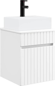 vidaXL Νιπτήρας Τοίχου Λευκό 39 x 41 x 62,5 εκ Επεξεργασμένο Ξύλο
