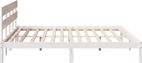 vidaXL Σκελετός Κρεβατιού Λευκό 200 x 200 cm Μασίφ ξύλο πεύκου