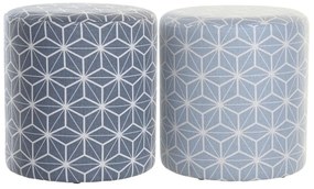 Υποπόδια DKD Home Decor 31 x 31 x 33 cm Μπλε Sky μπλε Τζίντζερ Γεωμετρική Μεσογείακός (x2)