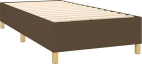 vidaXL Κρεβάτι Boxspring με Στρώμα Σκούρο Καφέ 100x200 εκ. Υφασμάτινο