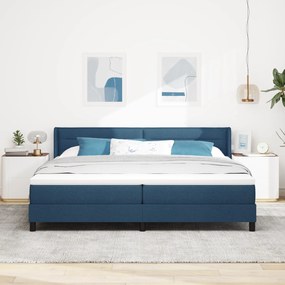 vidaXL Κρεβάτι Στραγγαλιστή με Στρώμα Μπλε 200x200 εκ Υφάσματος