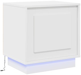 vidaXL Κομοδίνα με LED Φώτα 2 τμχ Λευκό 44x34,5x45 εκ