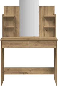 vidaXL Κομοδίνο με καθρέφτη Artisan Oak 96x39x142 cm
